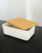 Brotbox Keramik mit Bambusdeckel
