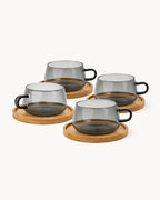Kaffeetassen aus Glas Olea 4er Set 280 ml