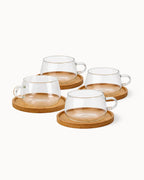 Kaffeetassen aus Glas Olea 4er Set 280 ml