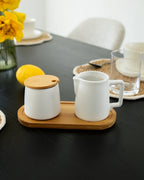 Milch und Zucker Set mit Deckel, Löffel & Milchkännchen