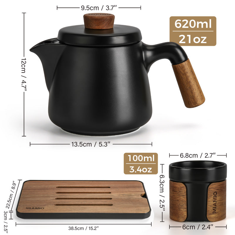Miamio traditionelles japanisches Teeset 6er Set Keramik 620ml