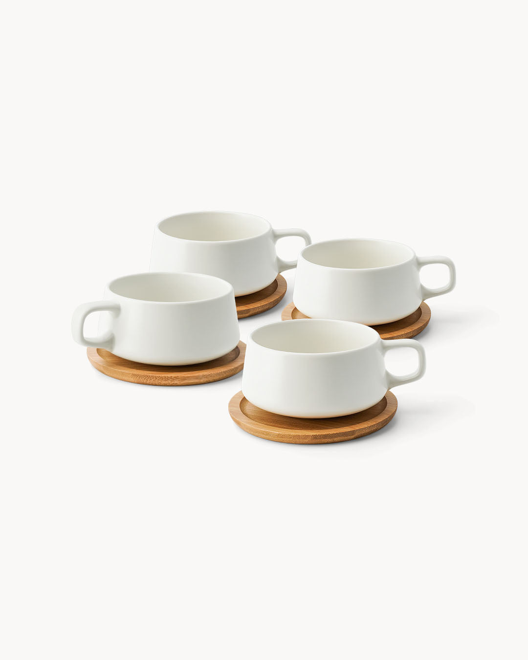 Miamio Cappuccinotassen Set Keramik mit Milch- und Zucker-Set