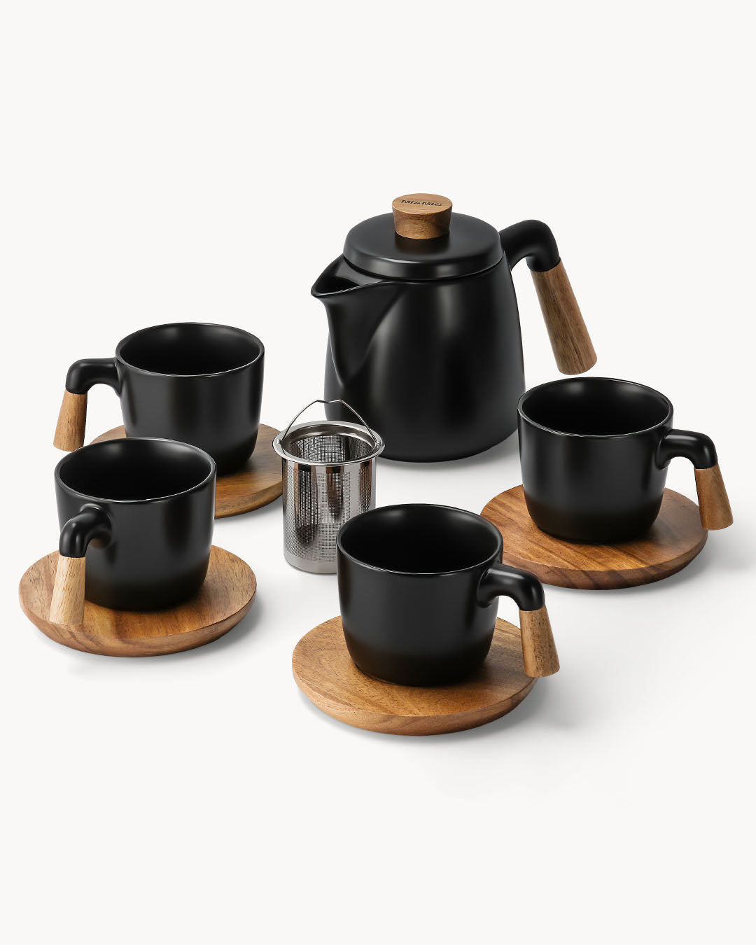 Rundum Servier Set – Teekanne mit Tassen & Milch und Zucker Set