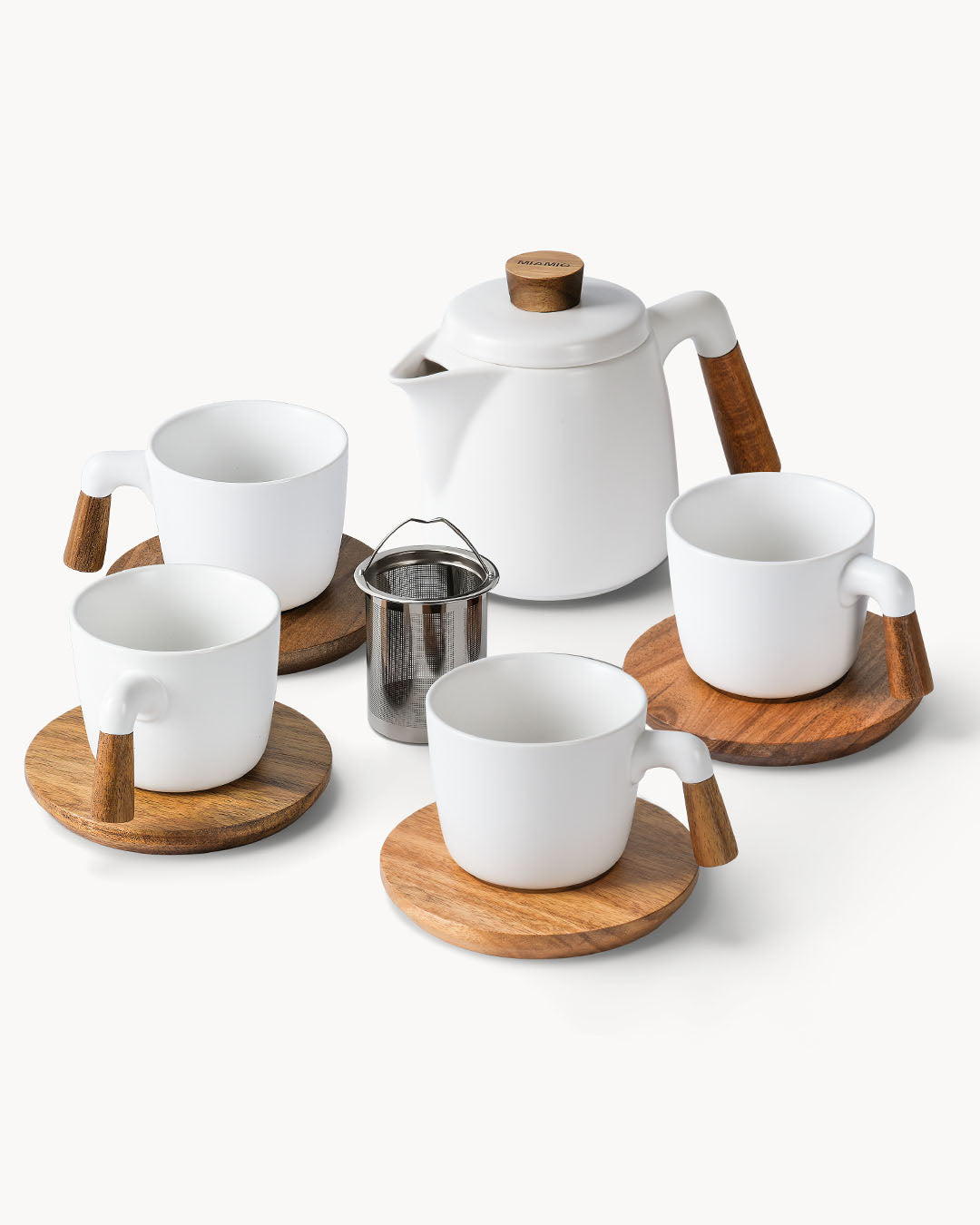 Rundum Servier Set – Teekanne mit Tassen & Milch und Zucker Set